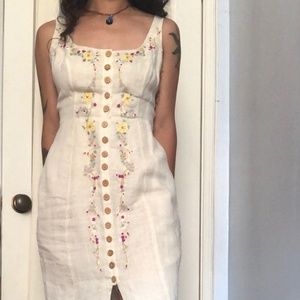 Free People Embroidered Midi Dress
